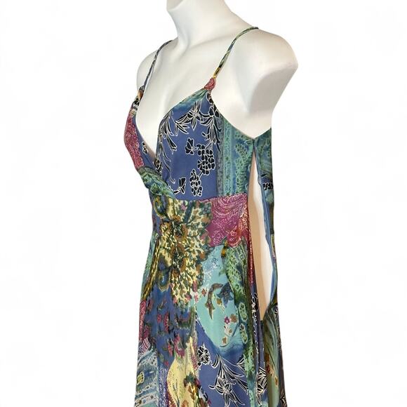 Vintage Talbots Pure Silk Midi Dress Sz 10P Boho Floral Paisley Summer Sundress - Picture 6 of 9